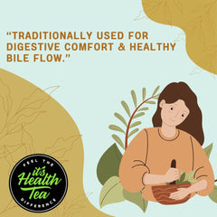 Cup of boldo tea being brewed in hot water