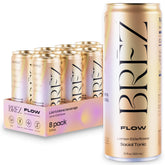Front view of Brez Flow 8-pack 12 oz cans