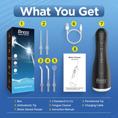 Black Brezz Water Dental Flosser Pick product shot