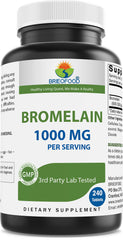 Brieofood Bromelain bottle front view with 240 tablets