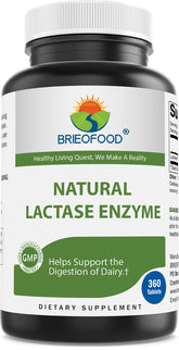 Brieofood Lactase Enzyme Pills bottle front view