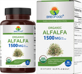 Brieofood Organic Alfalfa 1500mg bottle with 90 tablets