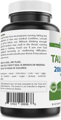 Supplement facts for Brieofood Taurine 2000 mg per serving