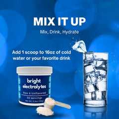 Bright Electrolytes dissolving powder in water demonstrates fast-dissolving mix