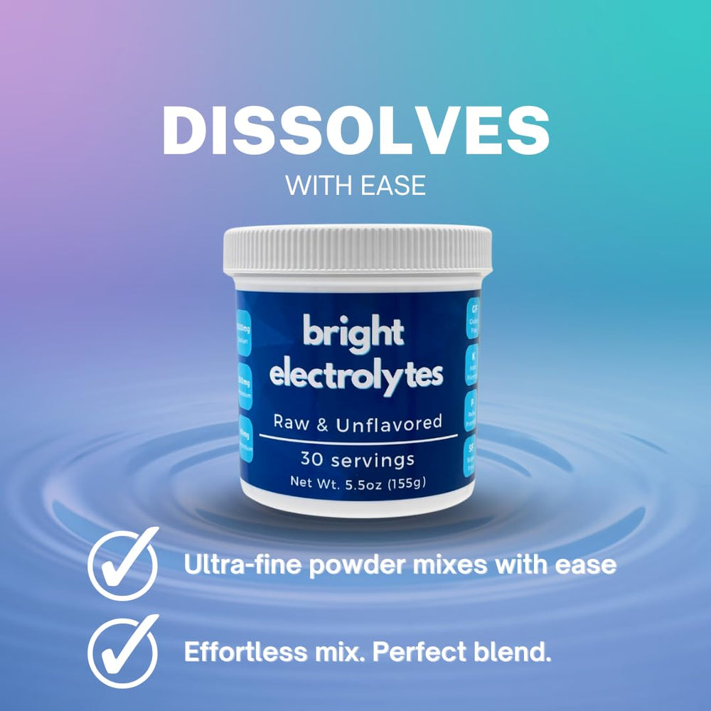 Bright Electrolytes potassium chloride powder highlights key electrolyte for balance