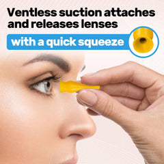 Bright yellow applicator for low vision visibility