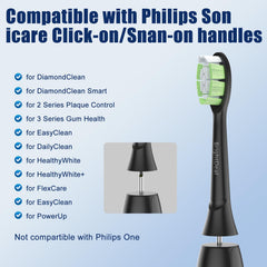 Replacement heads compatible with DiamondClean, FlexCare, and 3 Series toothbrushes