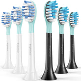 BrightDeal Philips Sonicare replacement heads 6-pack White/Black - front view