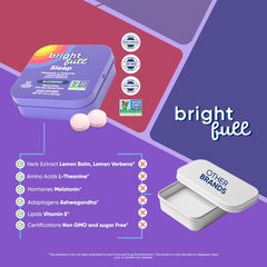 Non-GMO gluten-free BRIGHTFULL sleep support tablets