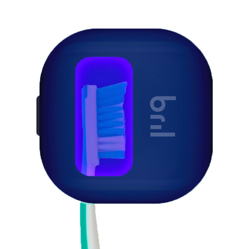Bril UV-C Toothbrush Sanitizer and Holder Navy case front view