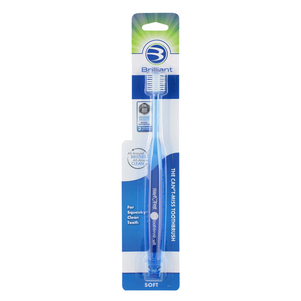 Blue Brilliant Oral Care Adult Toothbrush with soft bristles