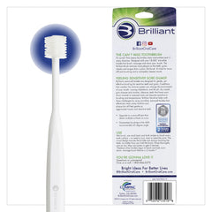 Three toothbrushes with extra-soft round-head bristles from the bundle.