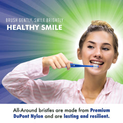 Toothbrush with round head and soft bristles