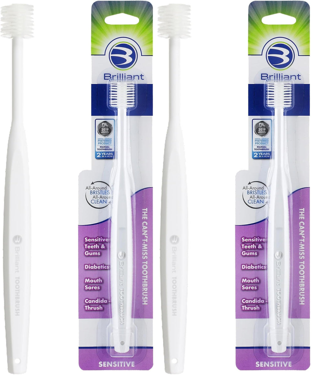 Brilliant Sensitive Toothbrush 2-pack with round head