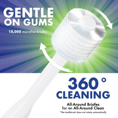 Round head toothbrush providing gentle all-around cleaning