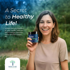 Illustration of brain health and focus with Brillure NAD+