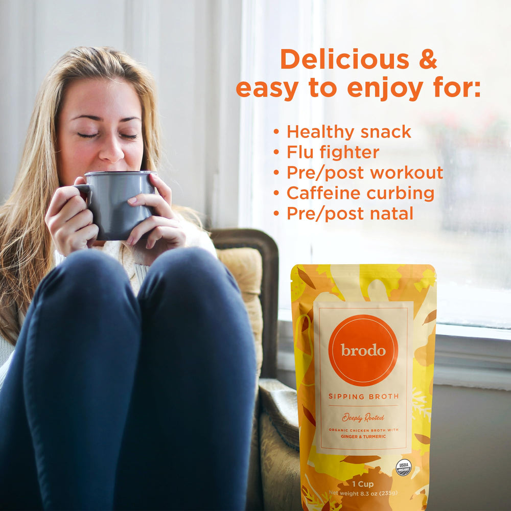 Nutrition panel highlighting collagen peptides and protein in Brodo