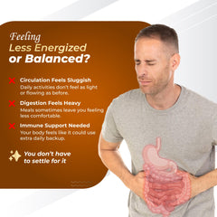 Product label showing key ingredients and health benefits