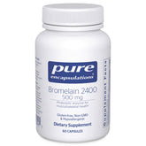 Bottle of Pure Encapsulations Bromelain 2400 500 mg capsules front view