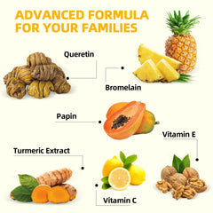 Vegan supplement ingredients including vitamin C and quercetin