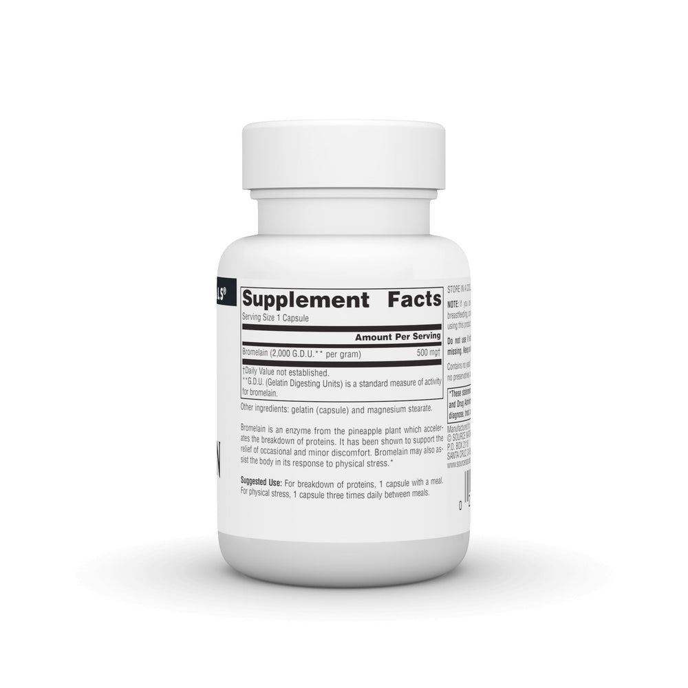 Bromelain ingredient label