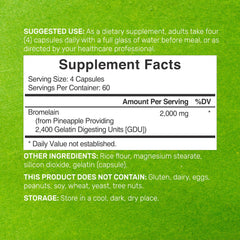 Bromelain supplement bottle front and label
