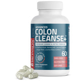 Bronson Advanced Colon Cleanse bottle close-up showing capsules for digestion support.