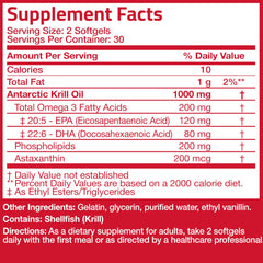 Product packaging displaying 60 softgels and label details