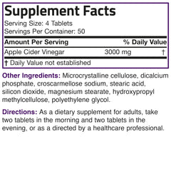 Bronson Apple Cider Vinegar 3000 mg tablets for on-the-go daily use.
