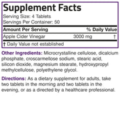 Bronson Apple Cider Vinegar 3000 mg tablets for on-the-go daily use.