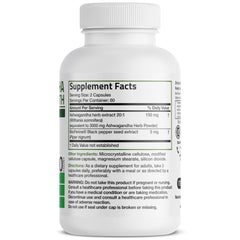 Close-up of Bronson Ashwagandha Extra Strength bottle label