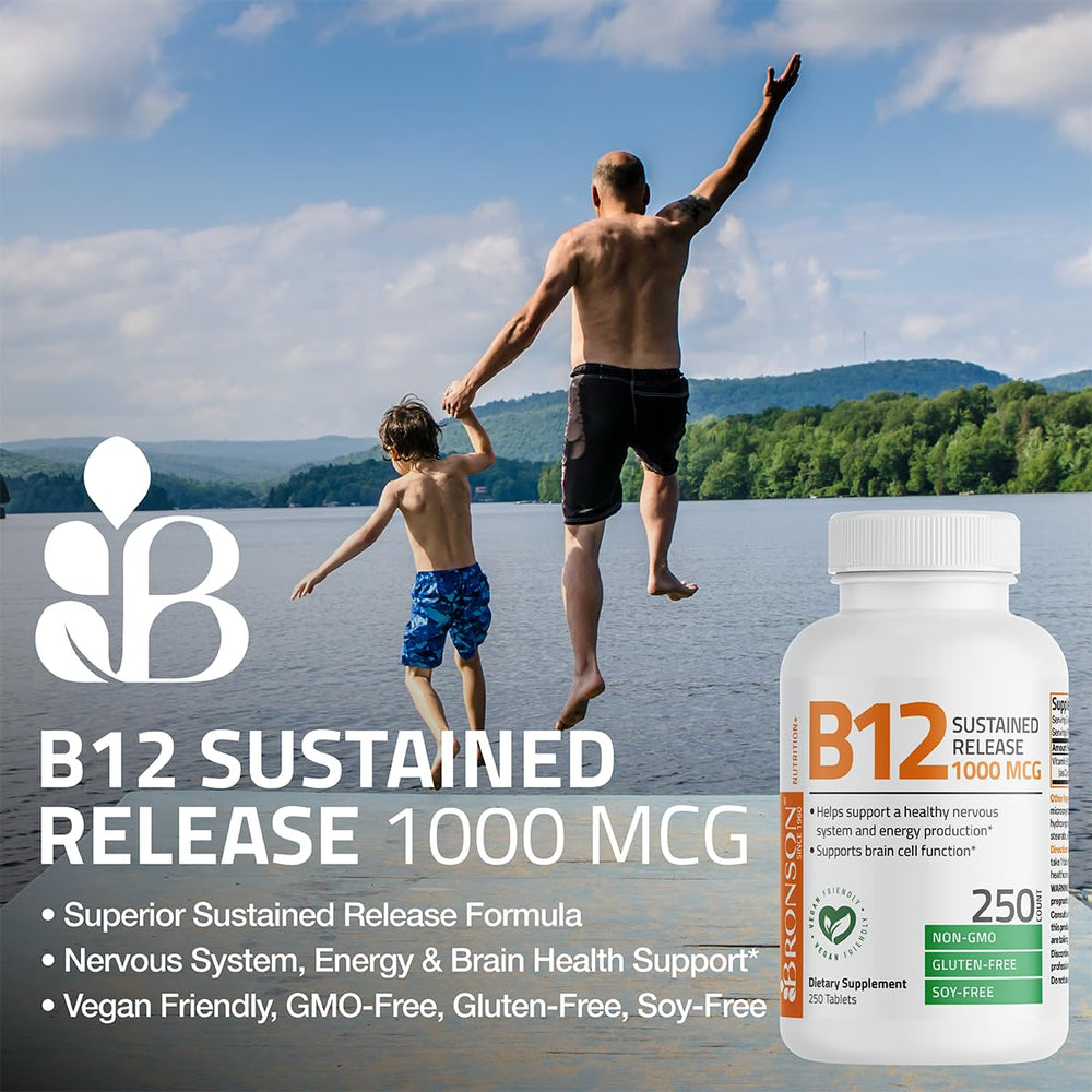 Gluten-free and soy-free labels on B12 bottle