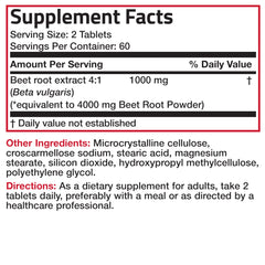 Serving size and directions for Bronson Beet Root Double Strength