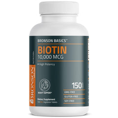 GMO-free gluten-free and soy-free Bronson Biotin 10,000 mcg