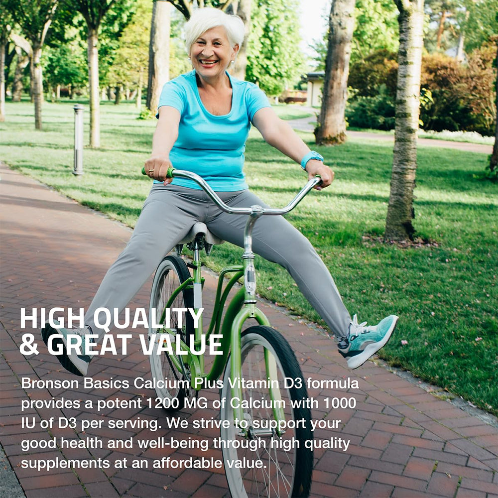 Nutrition facts panel for Bronson Calcium + Vitamin D3