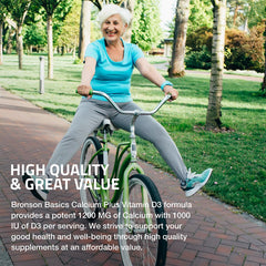 Nutrition facts panel for Bronson Calcium + Vitamin D3