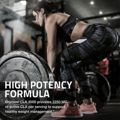 Supplement facts panel on Bronson CLA 3000 label