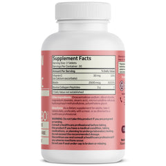 Nutritional label and serving size (3 tablets)