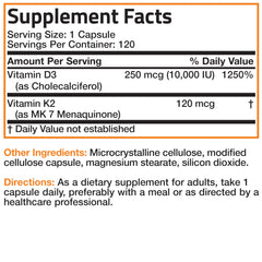 Image showing easily-swallow capsules of Vitamin D3 and K2