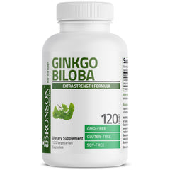 Bronson Ginkgo Biloba bottle on white background ready for storage and daily use.