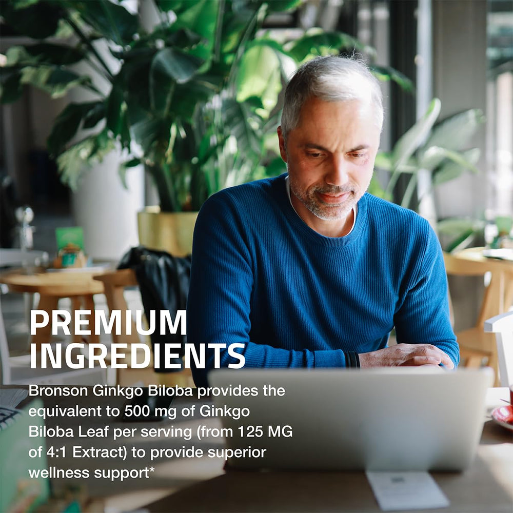 Close-up of Bronson Ginkgo Biloba capsules image 02