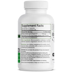Bronson Ginkgo Biloba Extra Strength bottle back with supplement facts