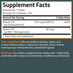 Side view of Bronson K2 D3 MK-7 bottle
