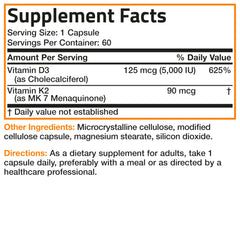 Hero shot of Bronson Vitamin K2 D3 MK-7 60 capsules