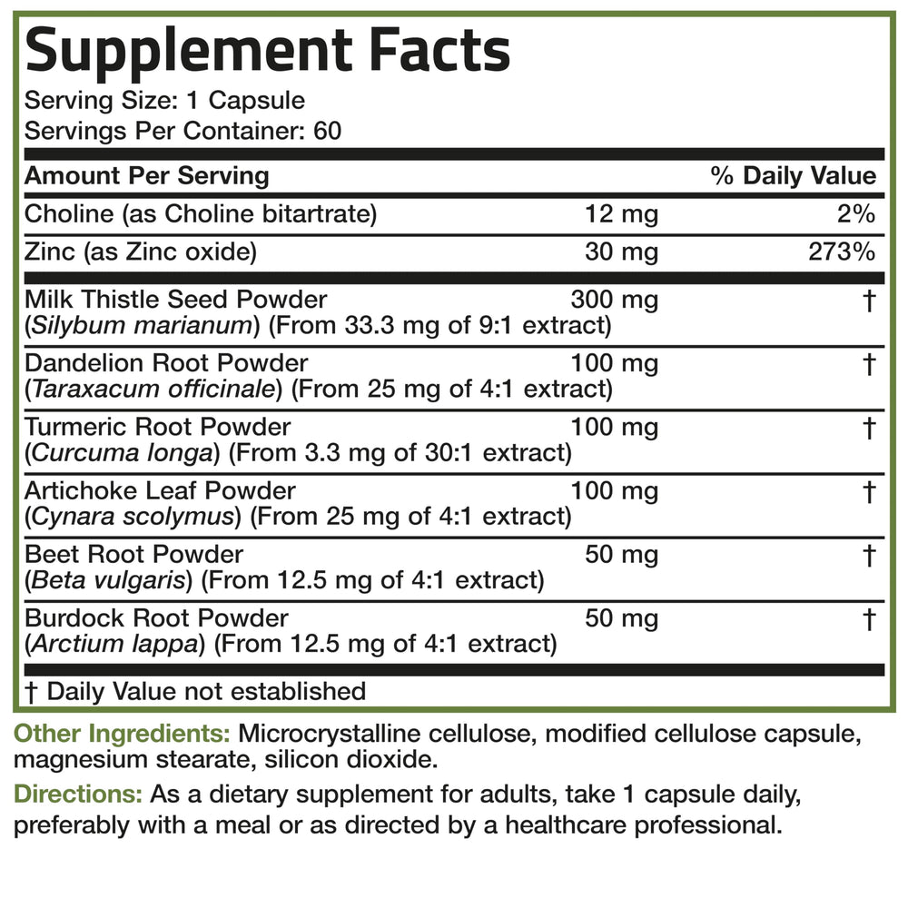 Bronson Liver Detox vegan-friendly-label closeup shows plant-based capsules.