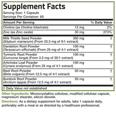 Bronson Liver Detox vegan-friendly-label closeup shows plant-based capsules.