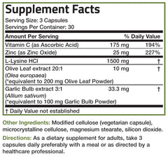 Bronson L-Lysine Defense hero shot communicates trusted immune support formula