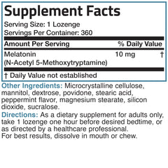 Bronson Melatonin 10 mg fast dissolve peppermint tablets product shot