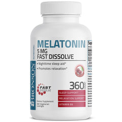 Nighttime sleep aid product shot showing Bronson Melatonin