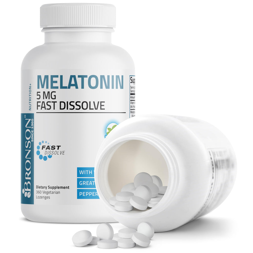 Peppermint lozenges with melatonin and Vitamin B6 label